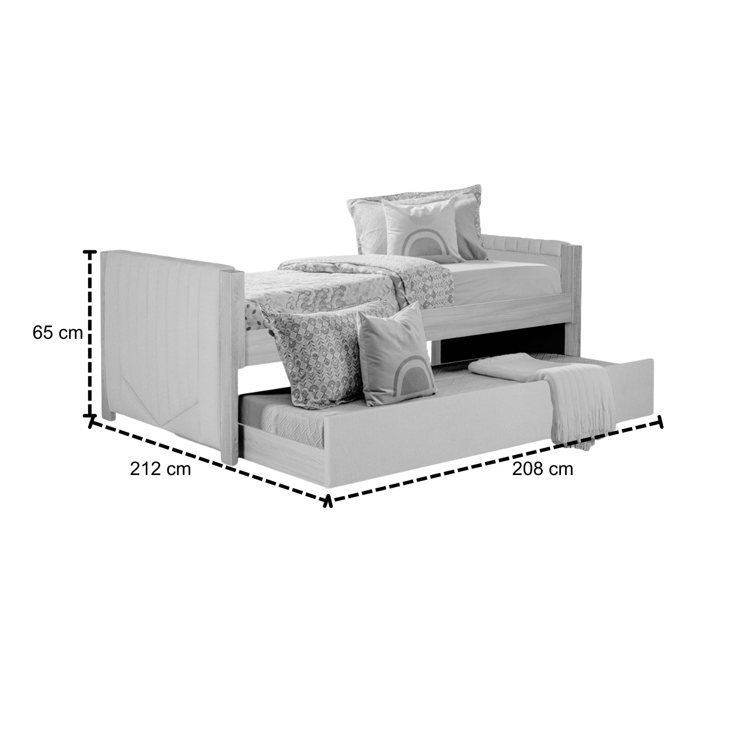 Cama Nido 1.00 Moscu Eurolino Marfil, Natural