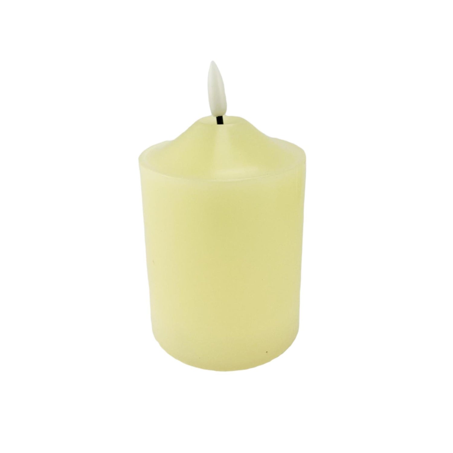 Vela 10X10X17 Blanco Hueso Luz Decor