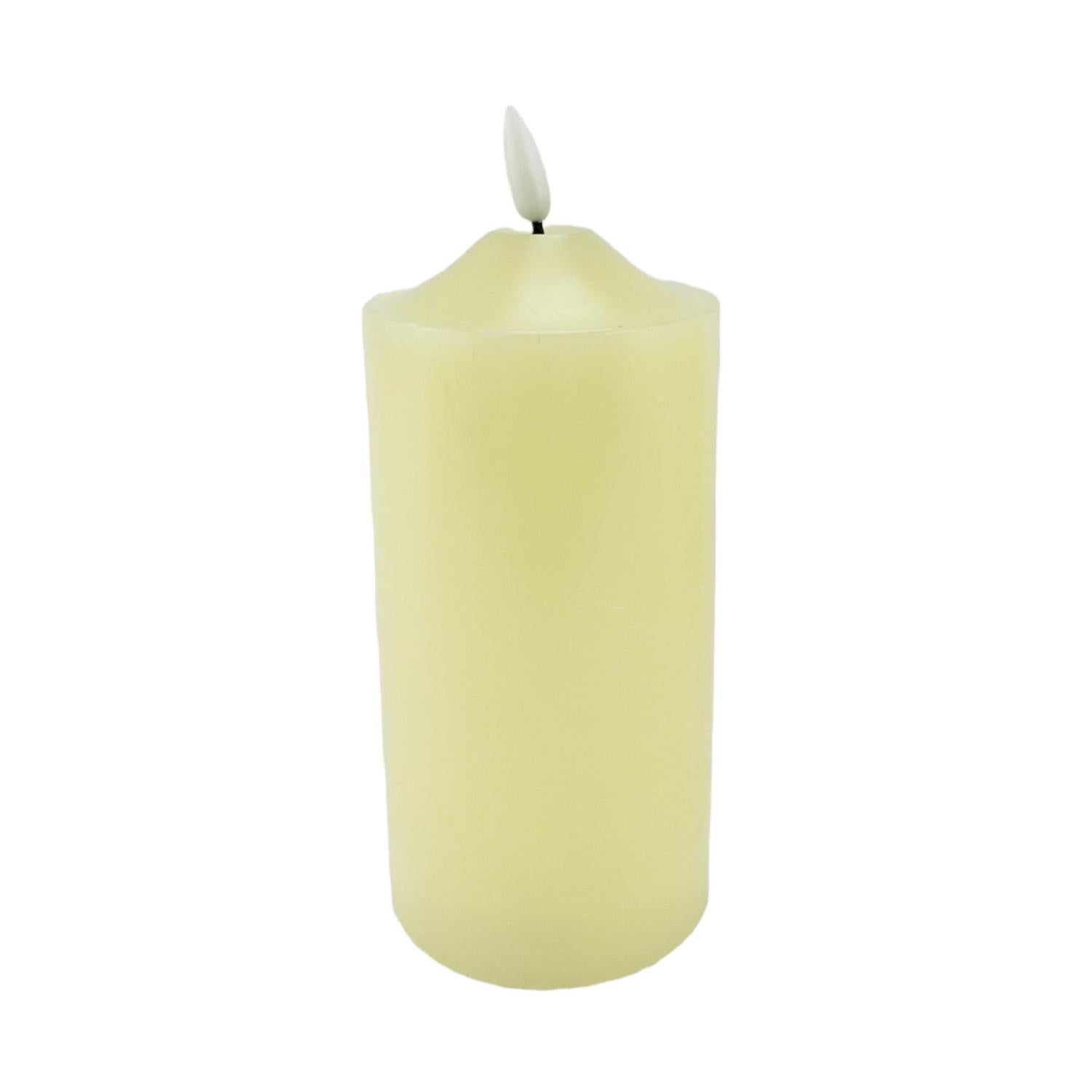 Vela 10X10X19.5 Blanco Hueso Luz Decor