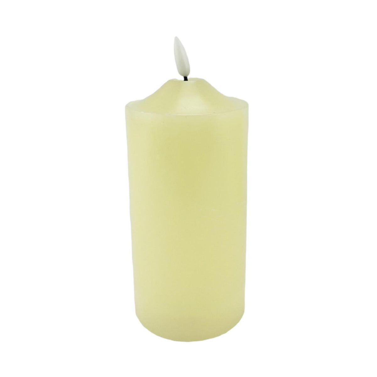 Vela 10X10X19.5 Blanco Hueso Luz Decor