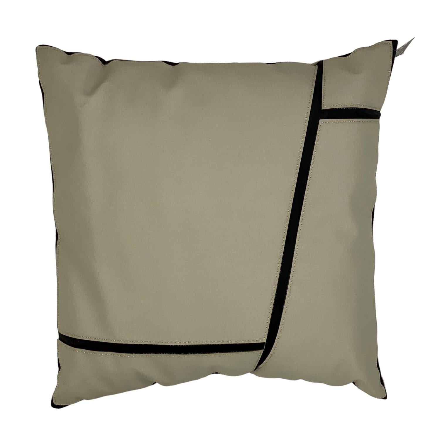 Cojín 45X45X10 Crema, Gris Bloque Diag