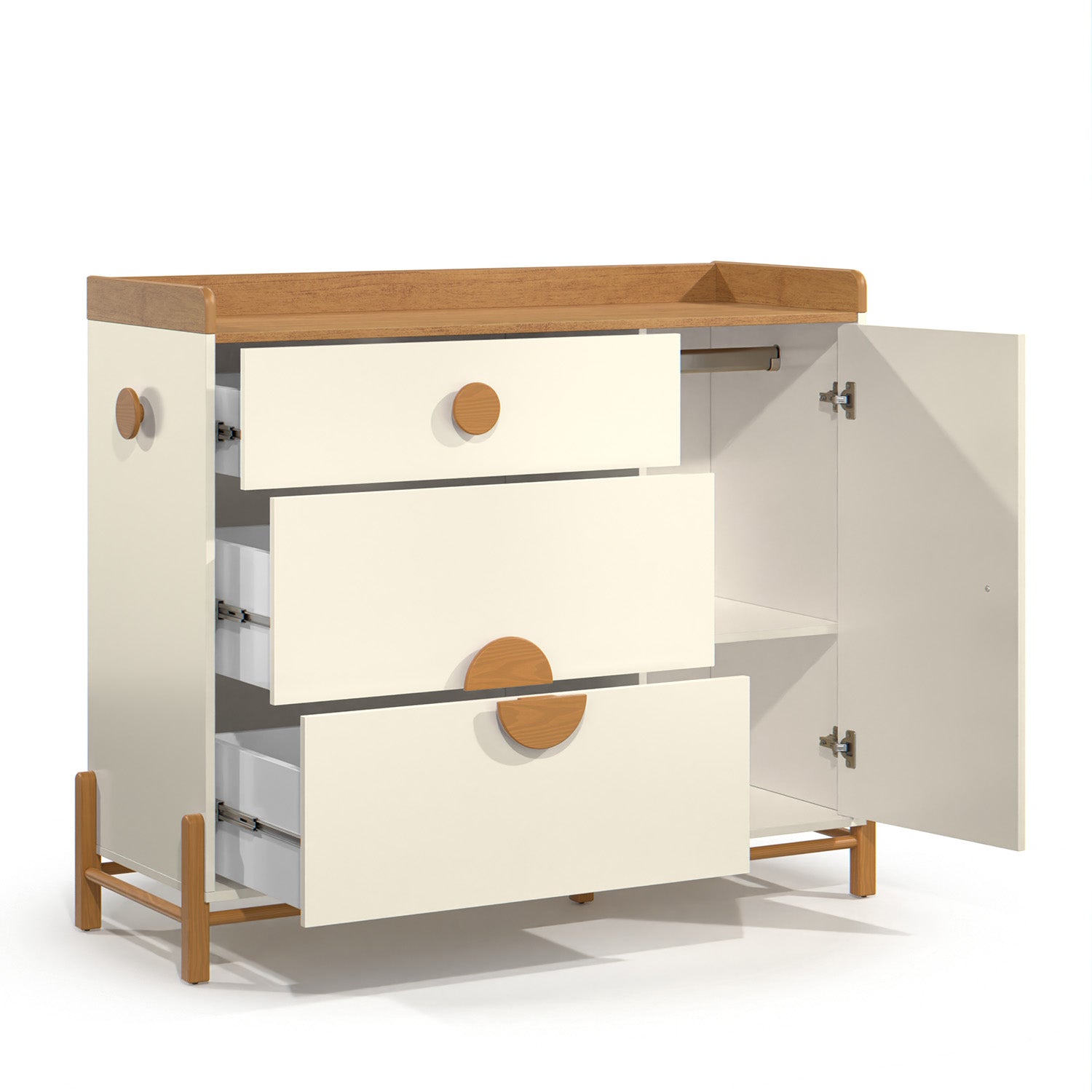 Cómoda Ted Off White, Miel