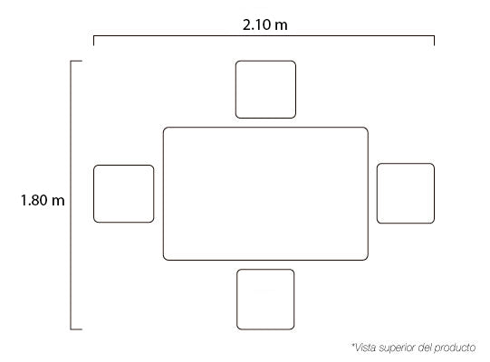 Comedor 4 Puestos Walcot Velvet Mussi Gris, Champaña