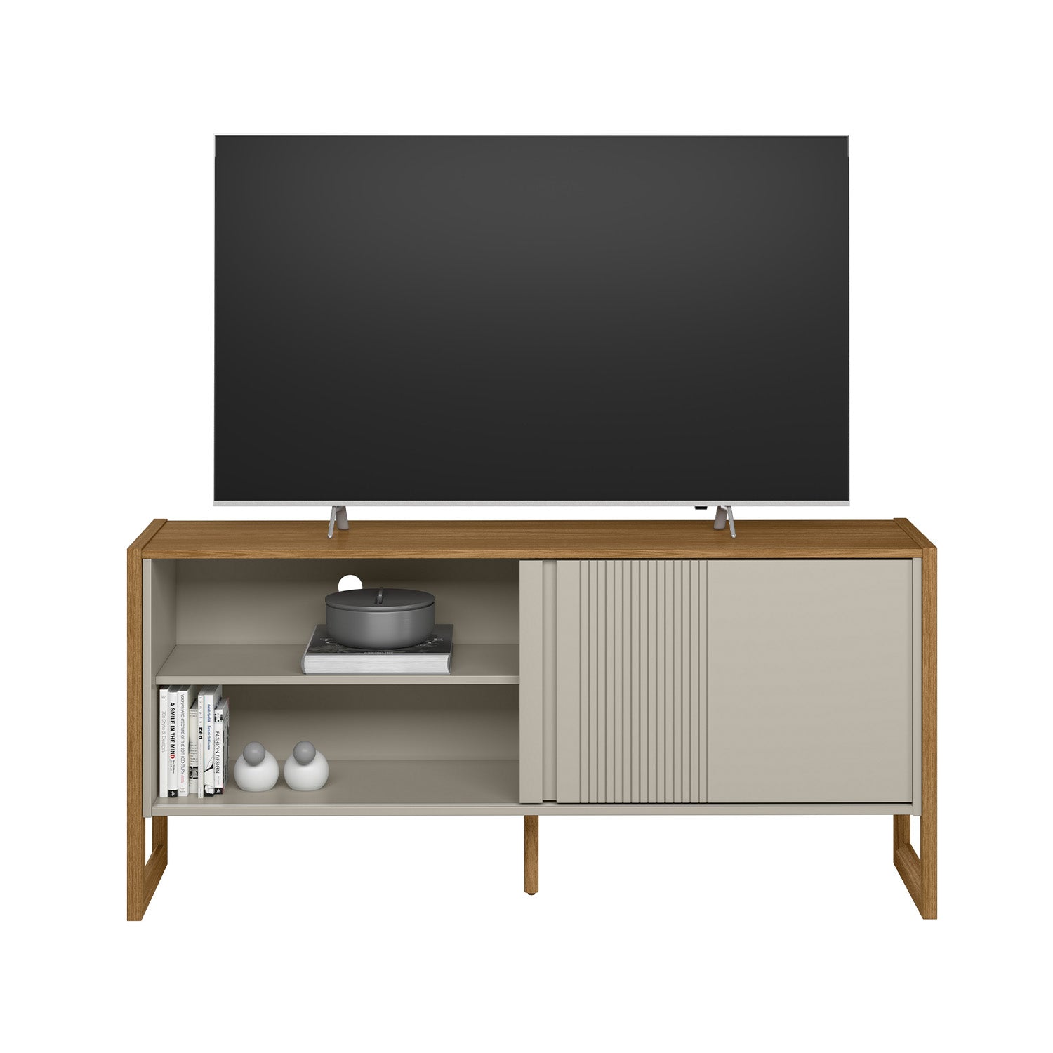 Mesa De Tv Ara Natural, Off White 140X65