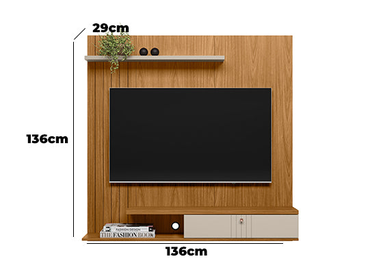 Panel De Tv Vegas Natural, Off White 136X136
