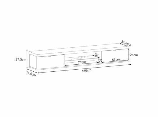 Mueble Tv Flotante Yara Natural, Offwhite