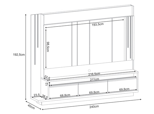 Centro De Entretenimiento Smart  Natural, Off White 240X192