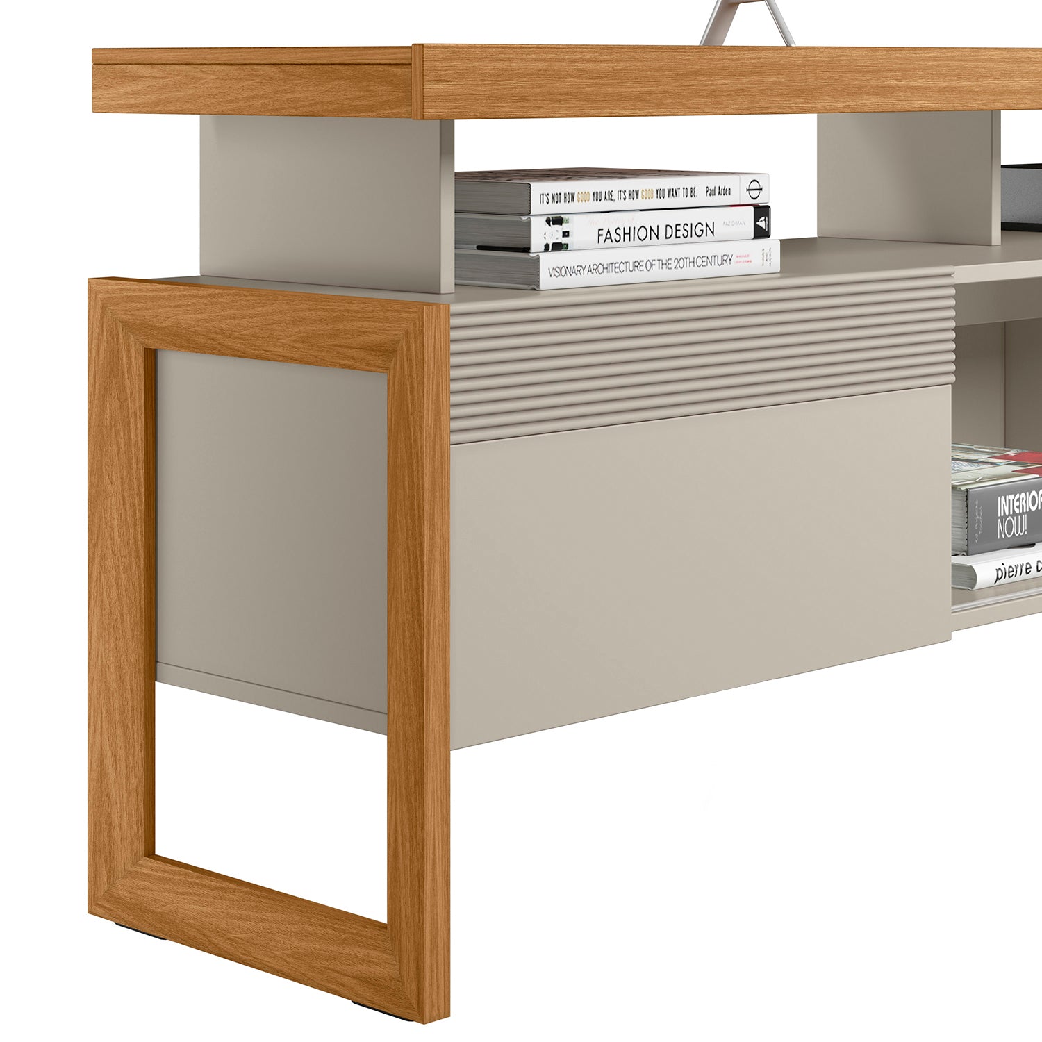 Mesa De Tv Adan Natural, Off White 180X66