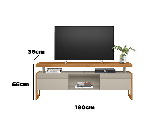 Mesa De Tv Adan Natural, Off White 180X66
