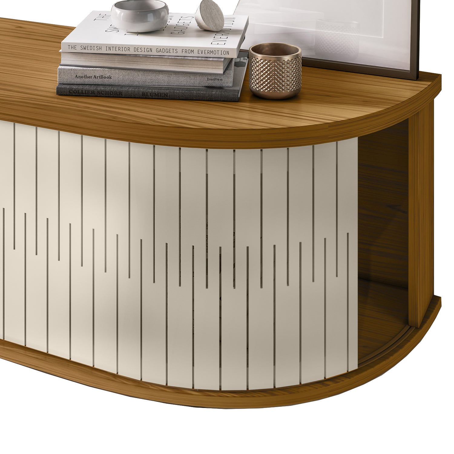 Mueble De Tv Flotante Porto 183 Natural, Off White