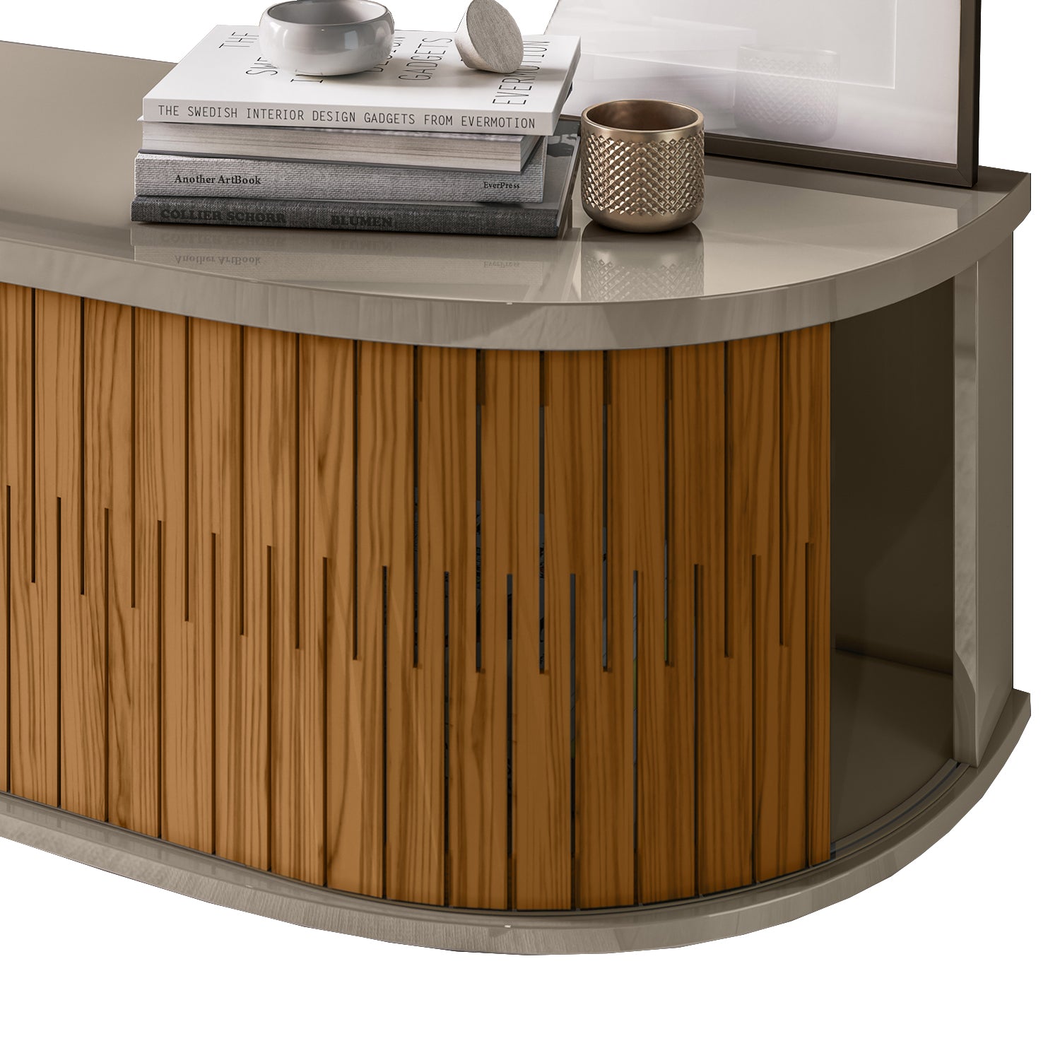 Mueble De Tv Flotante Porto 183 Gris, Almendra