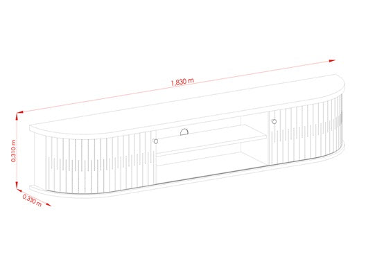 Mueble De Tv Flotante Porto 183 Gris, Almendra