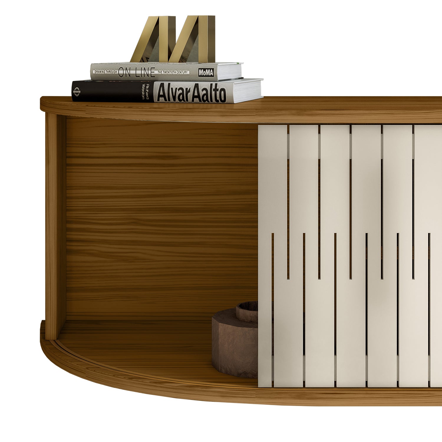 Mueble Tv Flotante Porto 136 Natural, Off White