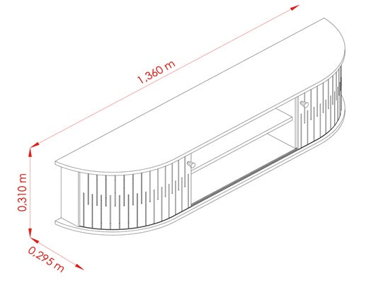 Mueble Tv Flotante Porto 136 Off White, Marmol