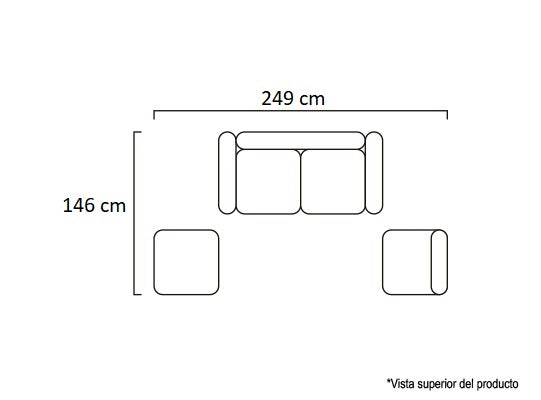 Juego de Sala Lugo Microfibra Verona Beige, Natural