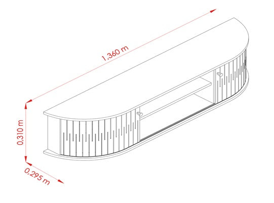 Mueble Tv Flotante Porto 136 Gris, Almendra