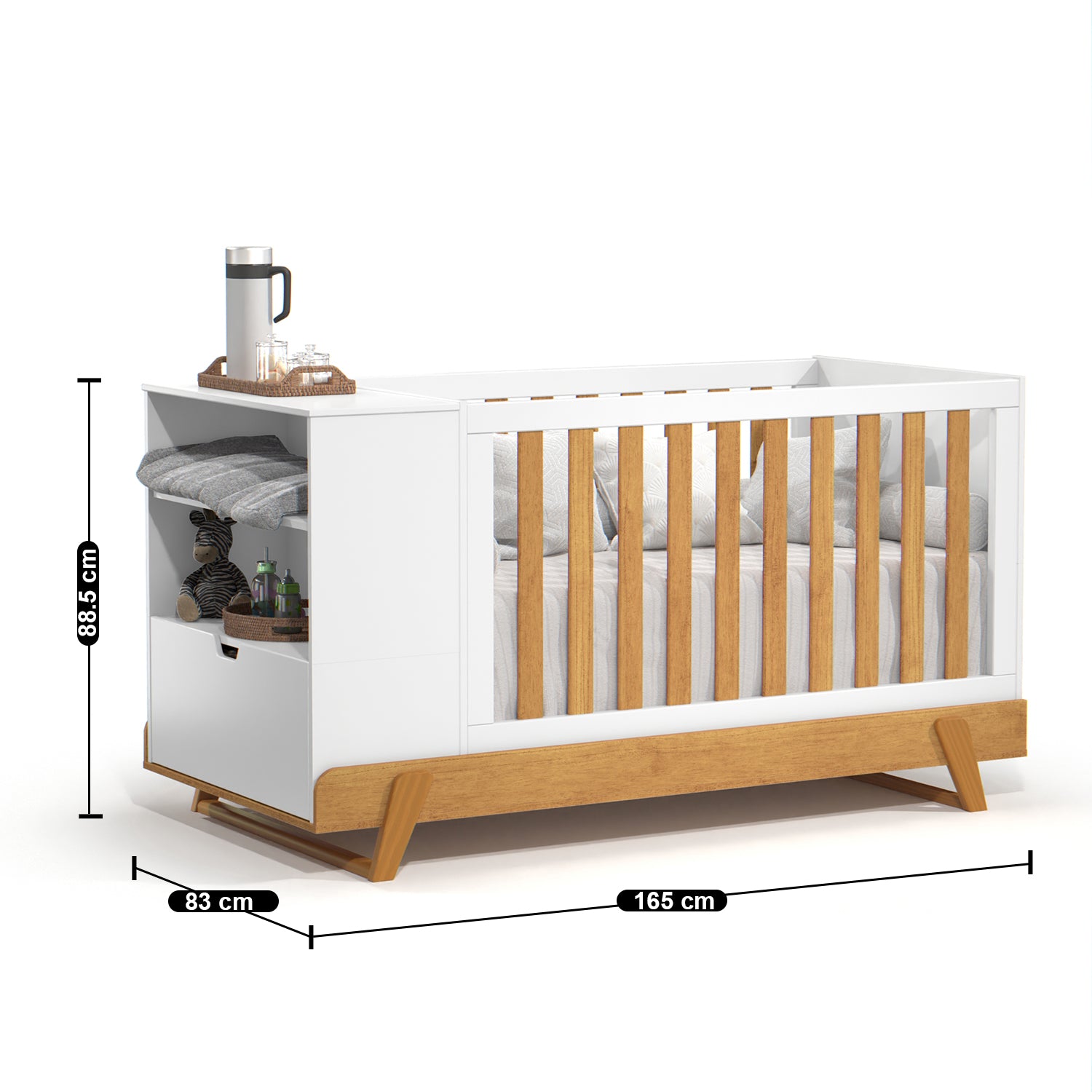 Cama Cuna Maggic Blanco, Miel