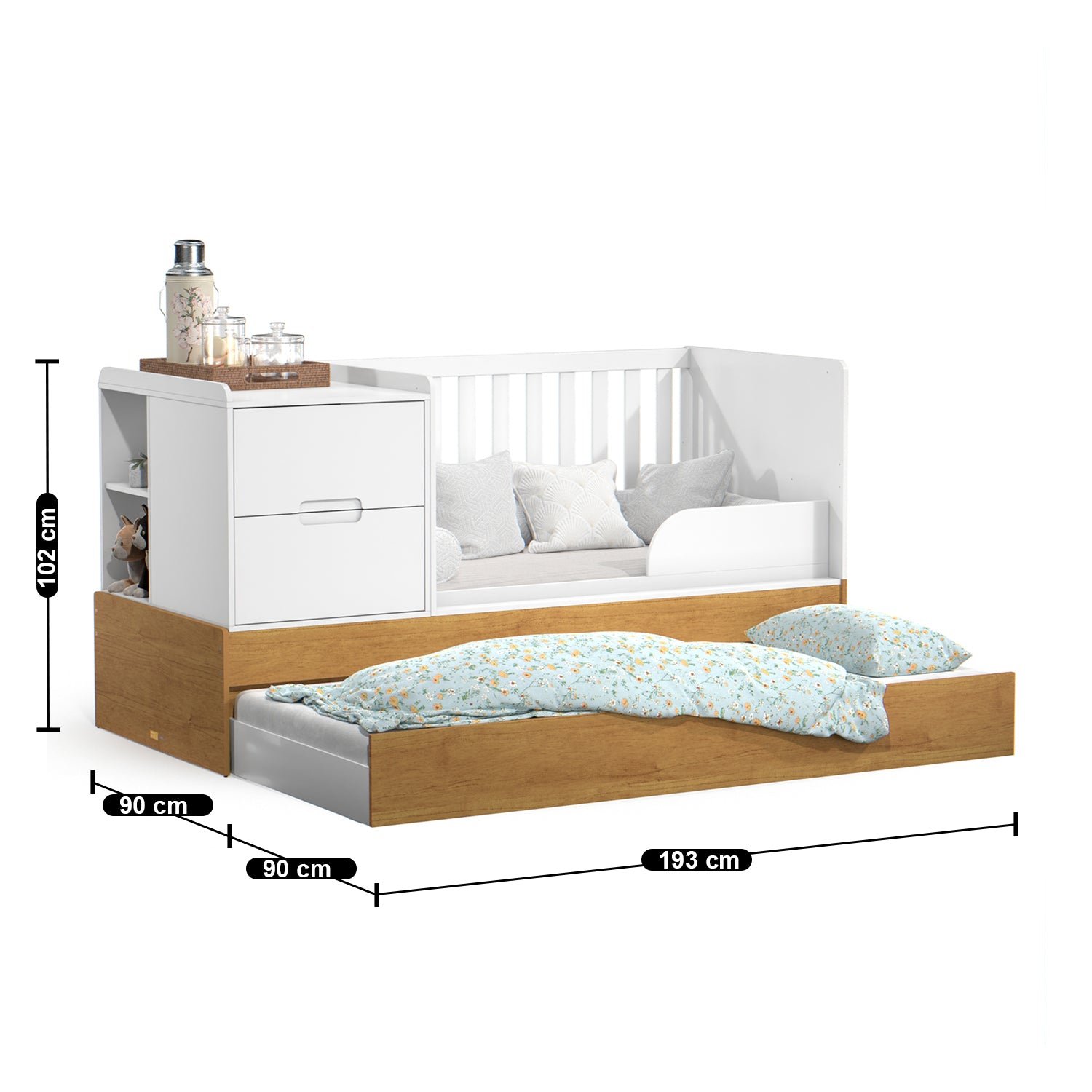 Cama Cuna Para Bebé Moys Blanco, Miel