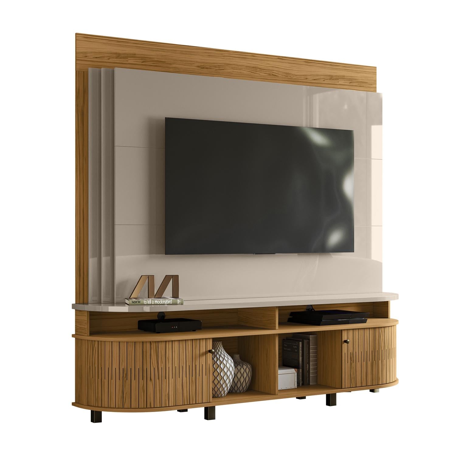 Centro De Entretenimiento Aden 183X178X39 Taupe, Almendra
