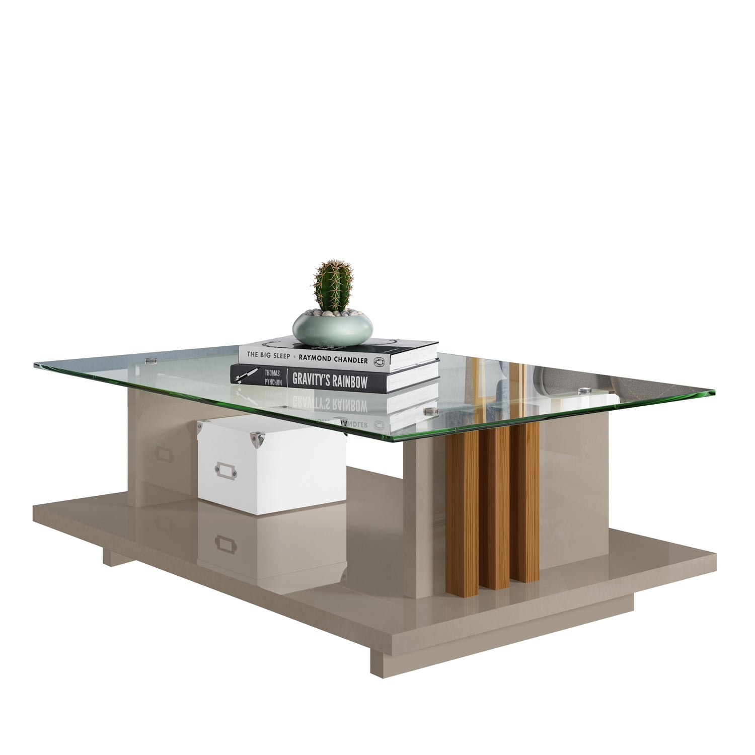 Mesa Centro Luka 90X60 Taupe, Natural