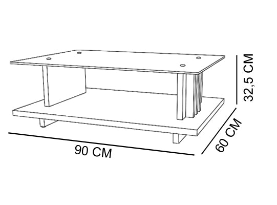 Mesa Centro Luka 90X60 Natural, Off White