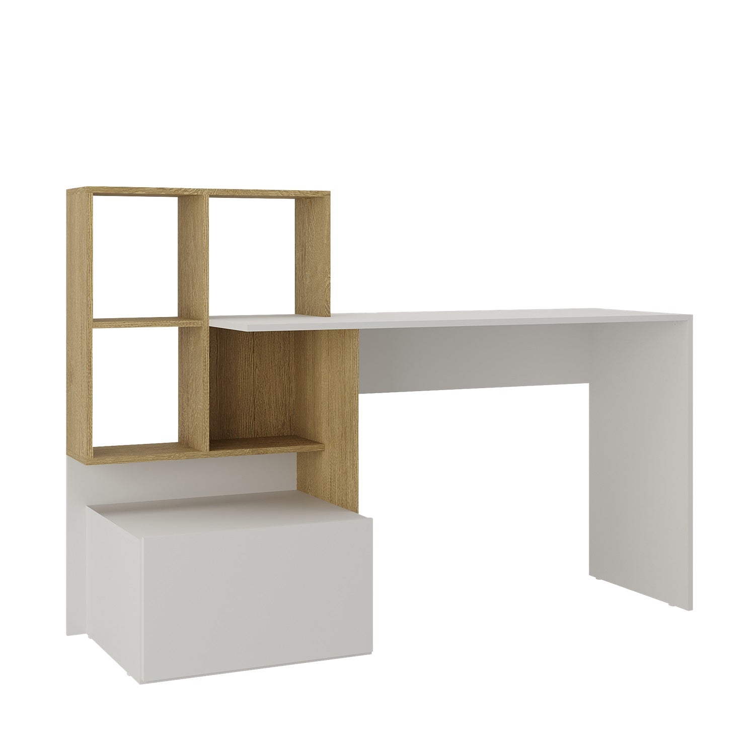 Escritorio Asher  Natural, Blanco