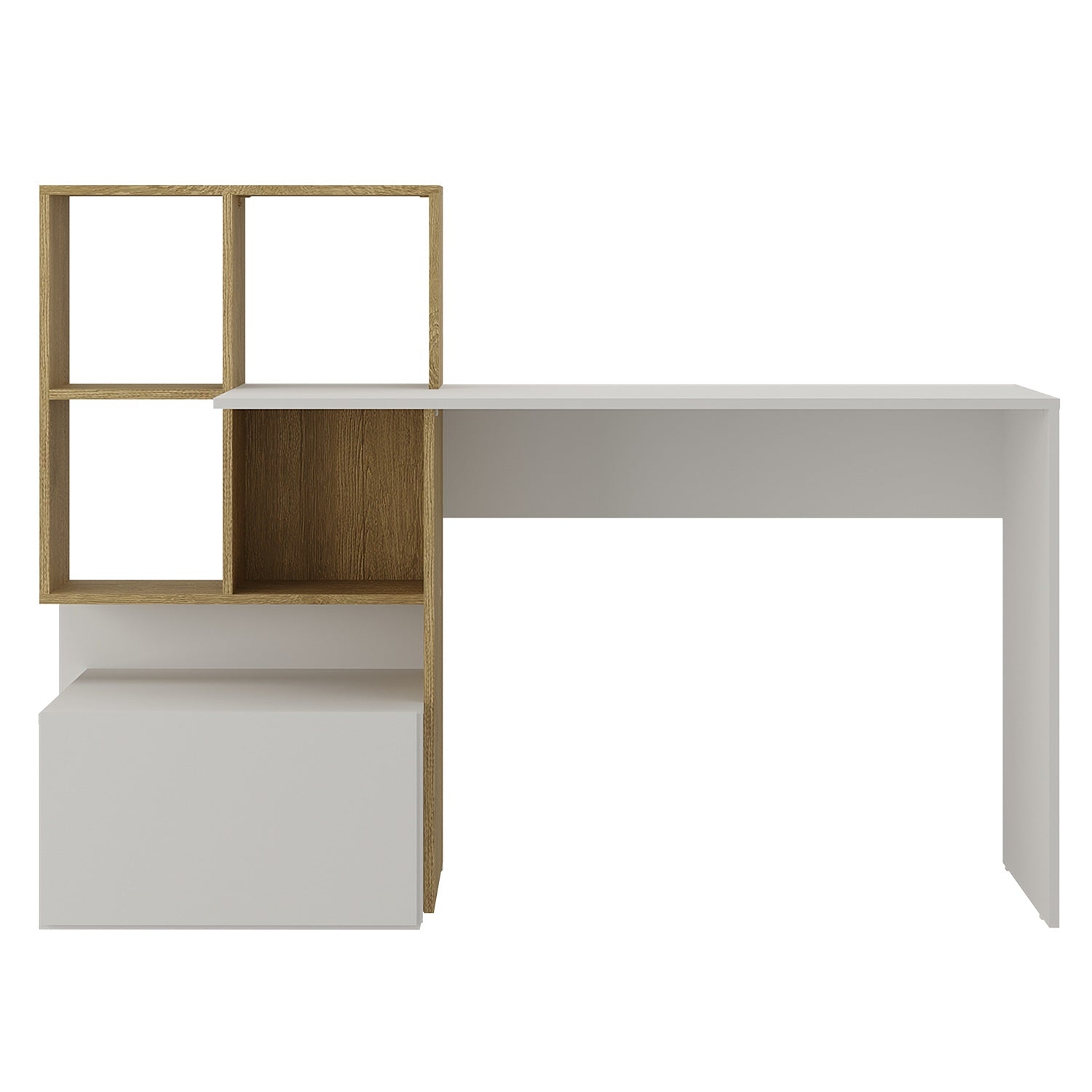 Escritorio Asher  Natural, Blanco