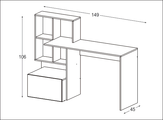 Escritorio Asher  Natural, Blanco