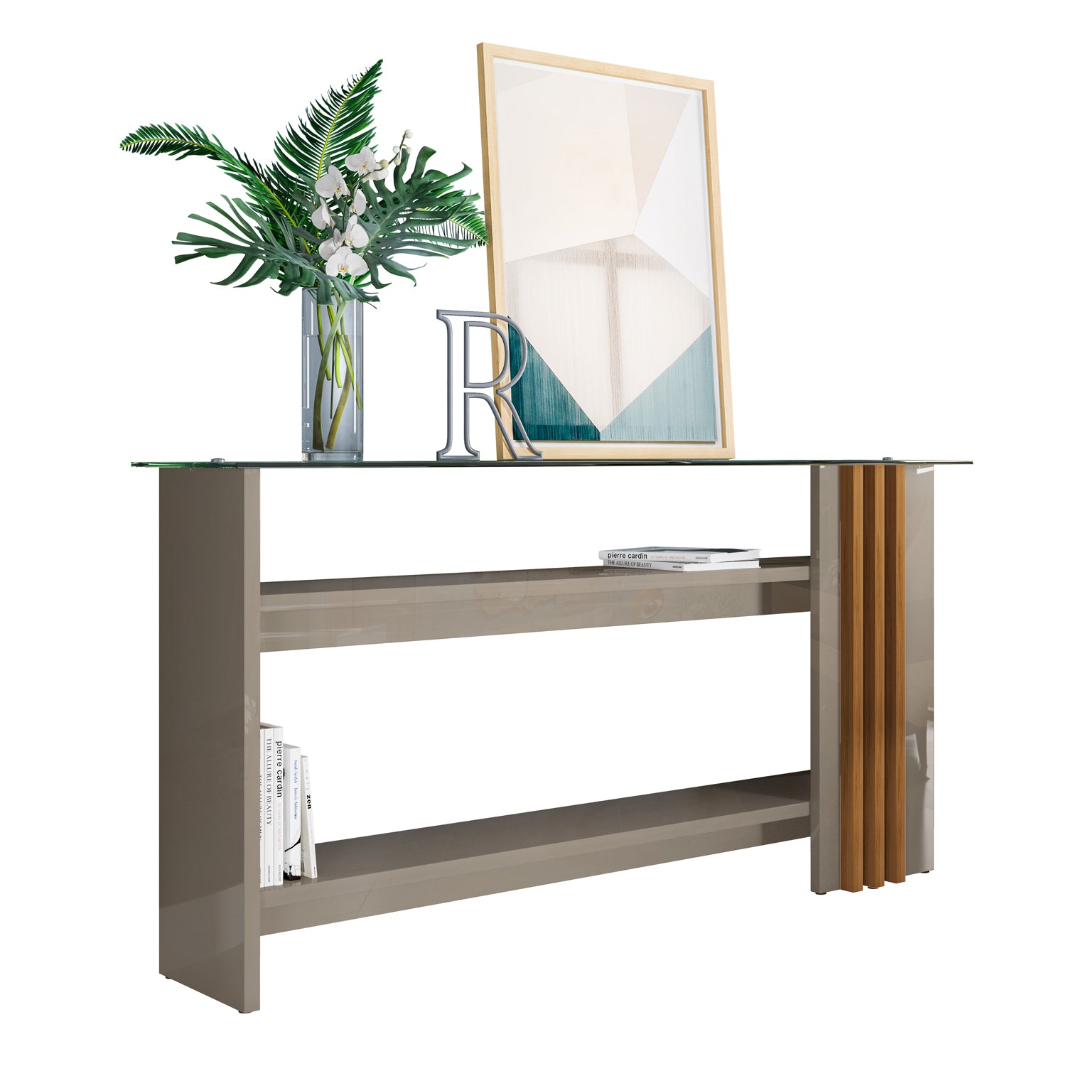 Consola Luka  Taupe, Natural