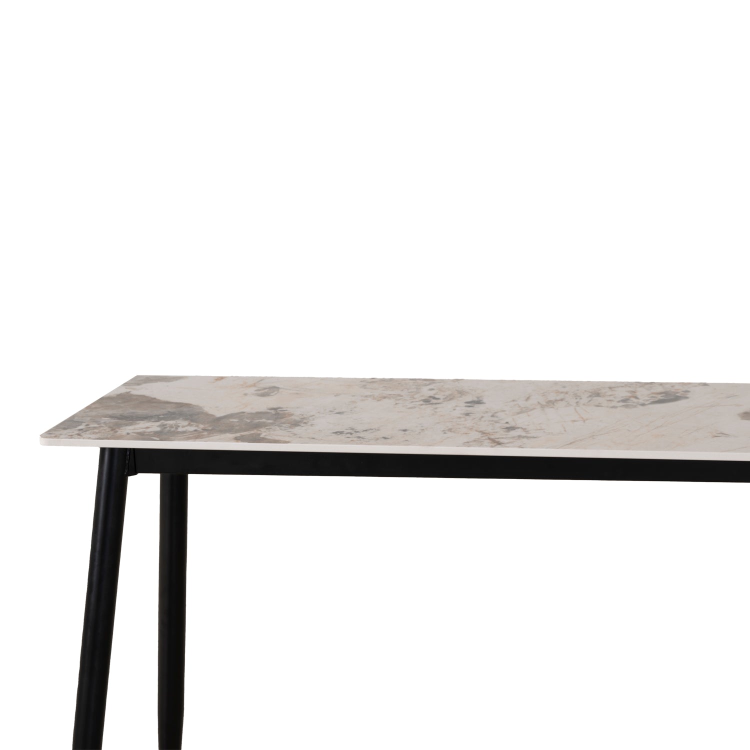Consola Quina Negro, Vidrio Marmol