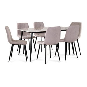 Comedor 6 Puestos Oddy Beige, Negro