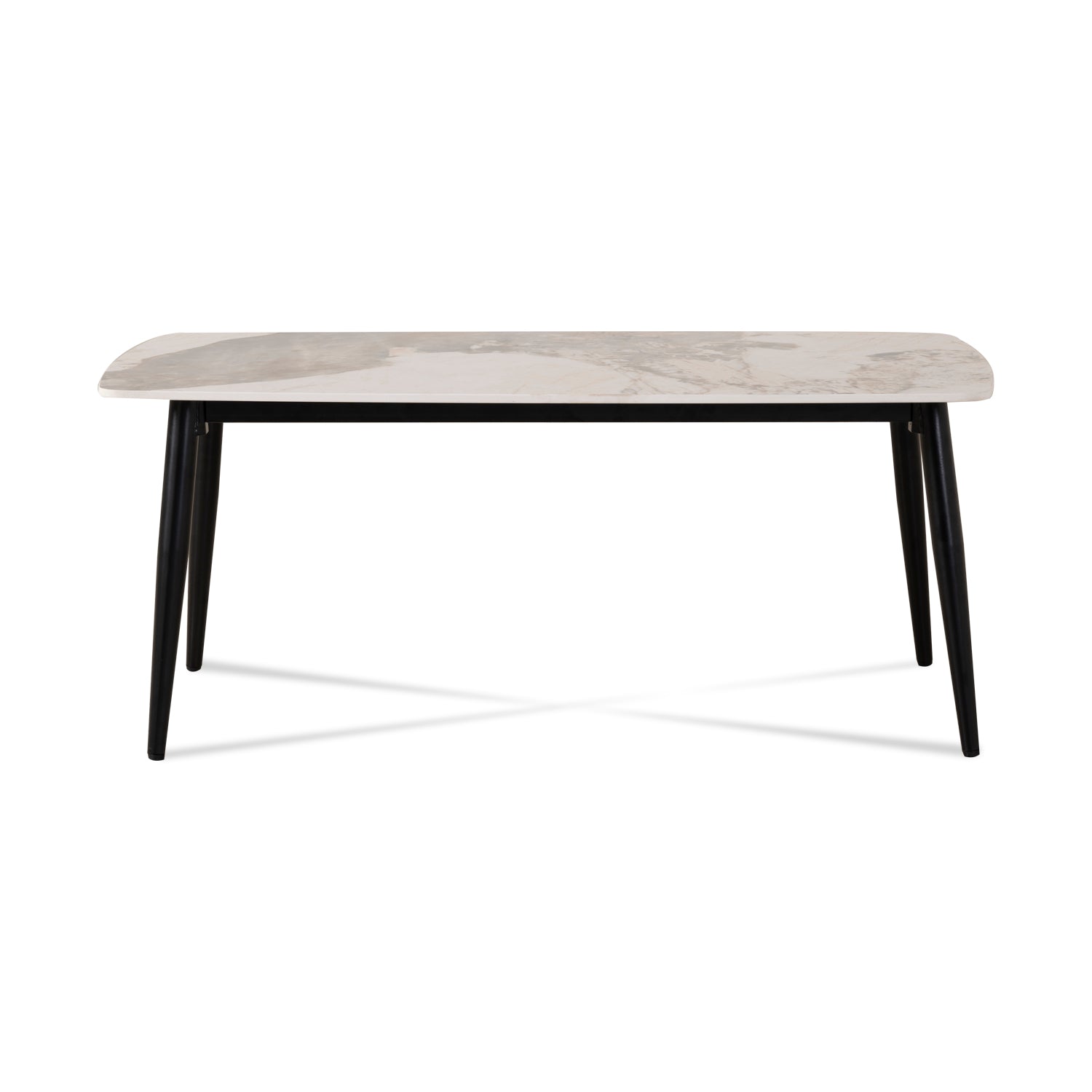 Mesa De Centro Quina Negro, Vidrio Marmol