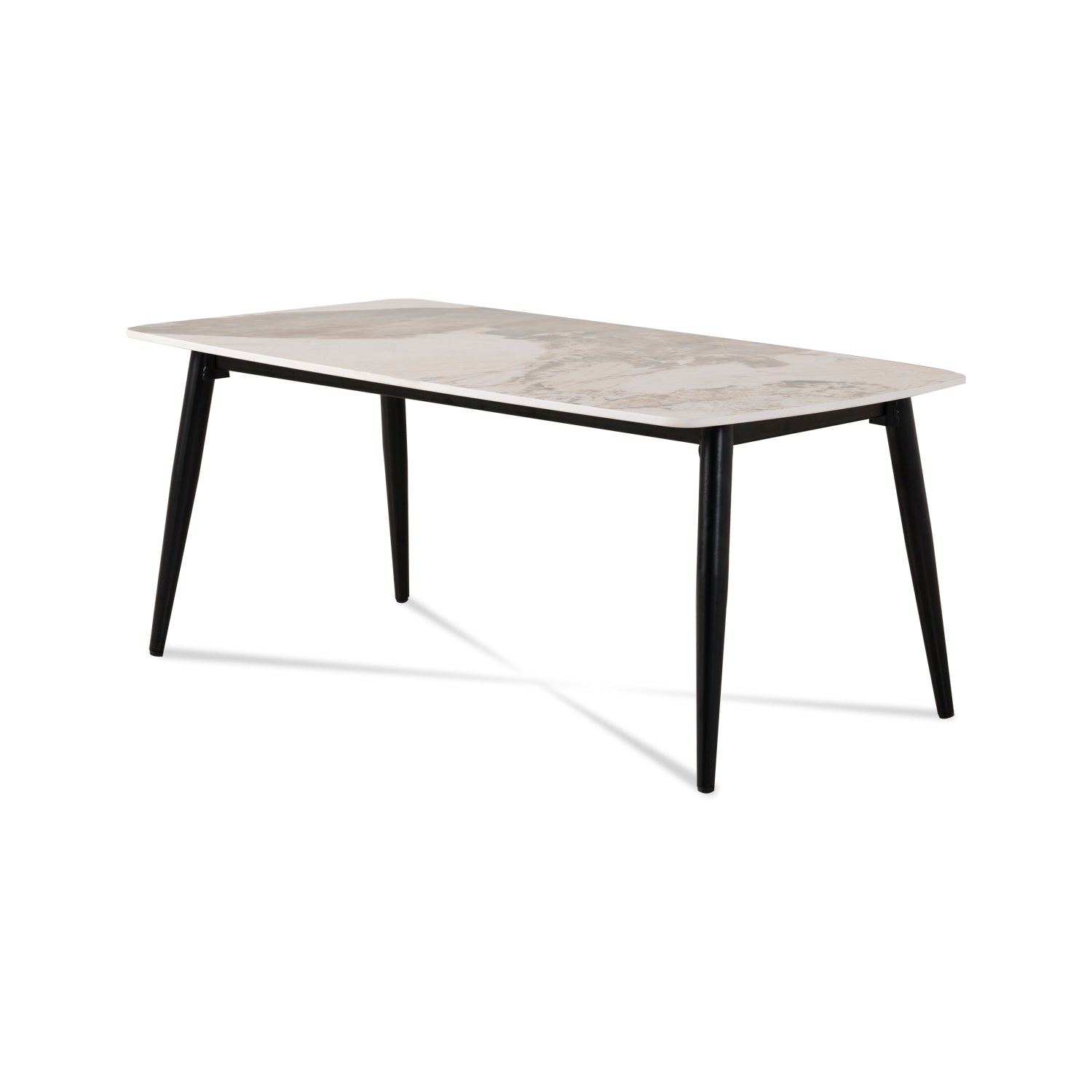 Mesa De Centro Quina Negro, Vidrio Marmol