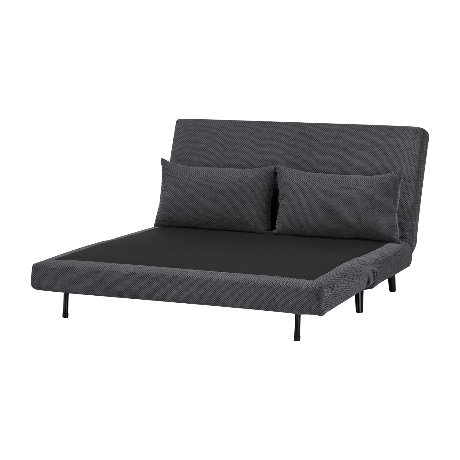 Sofá Cama Full Logan Microfibra Gris Oscuro