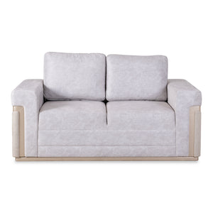 Sofá 2 Puestos Dante Velvet Santorini Gris, Champaña