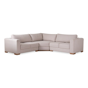 Sofá en L Ivory Lino Yorkhome Beige, Natural