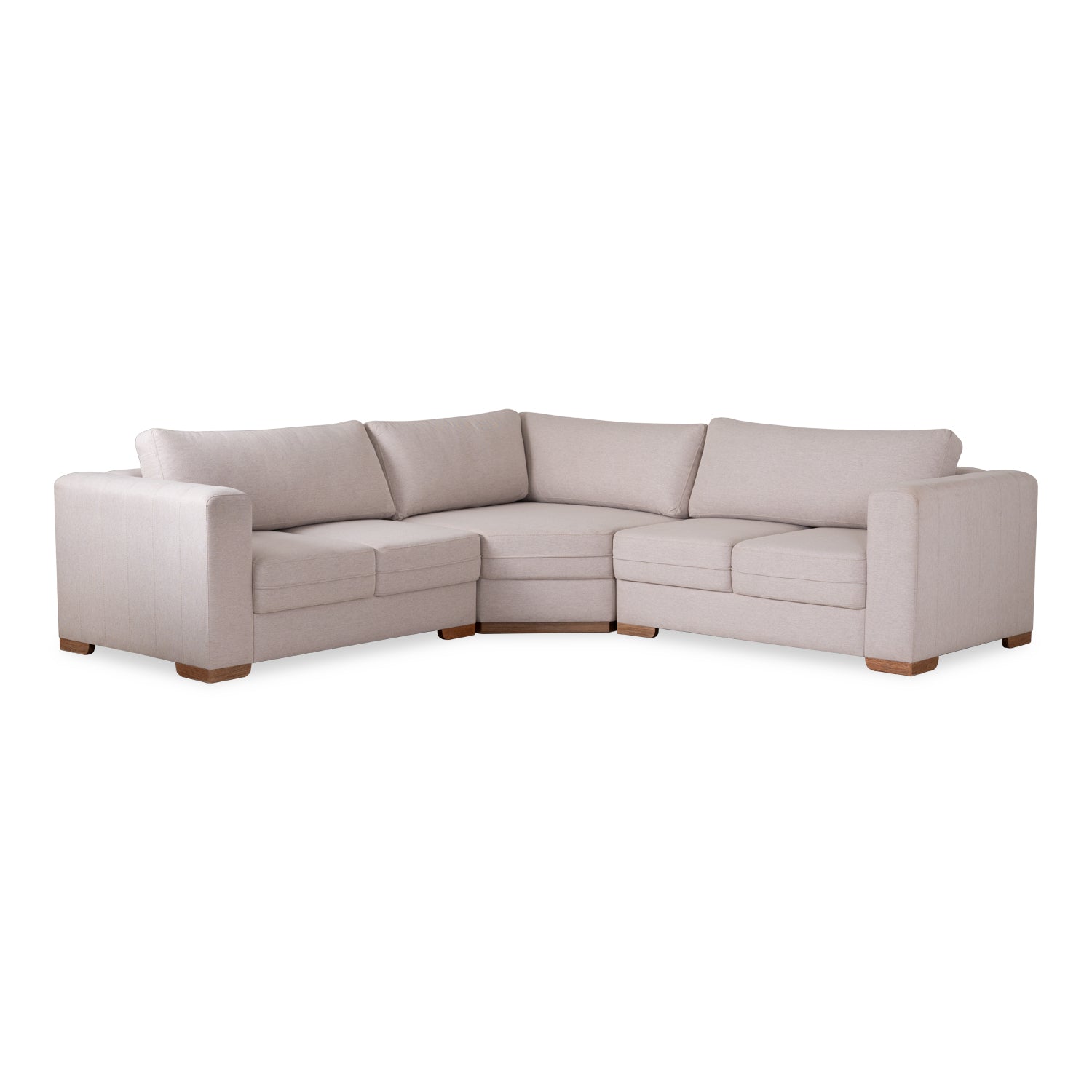 Sofá en L Ivory Lino Yorkhome Beige, Natural