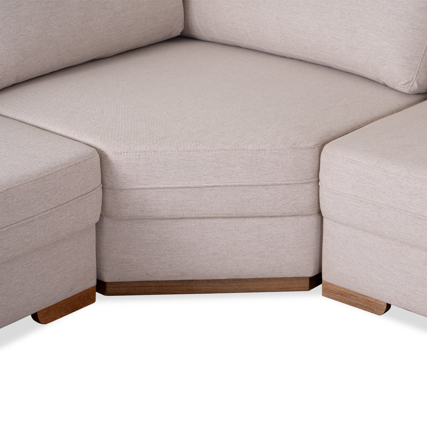 Sofá en L Ivory Lino Yorkhome Beige, Natural