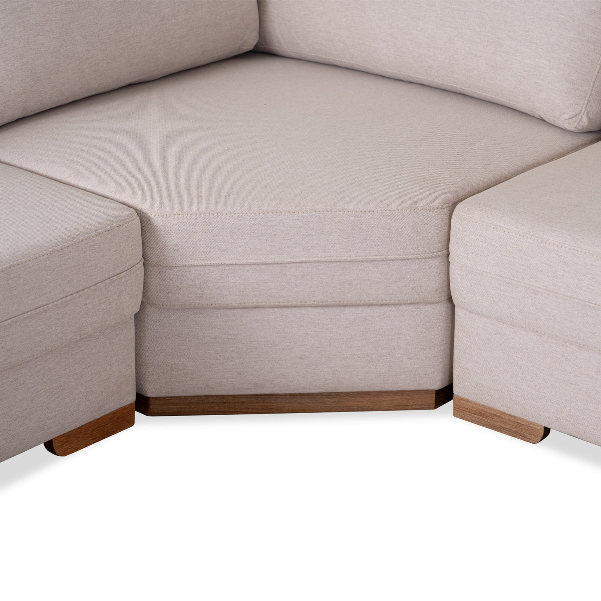 Sofá en L Ivory Lino Yorkhome Beige, Natural