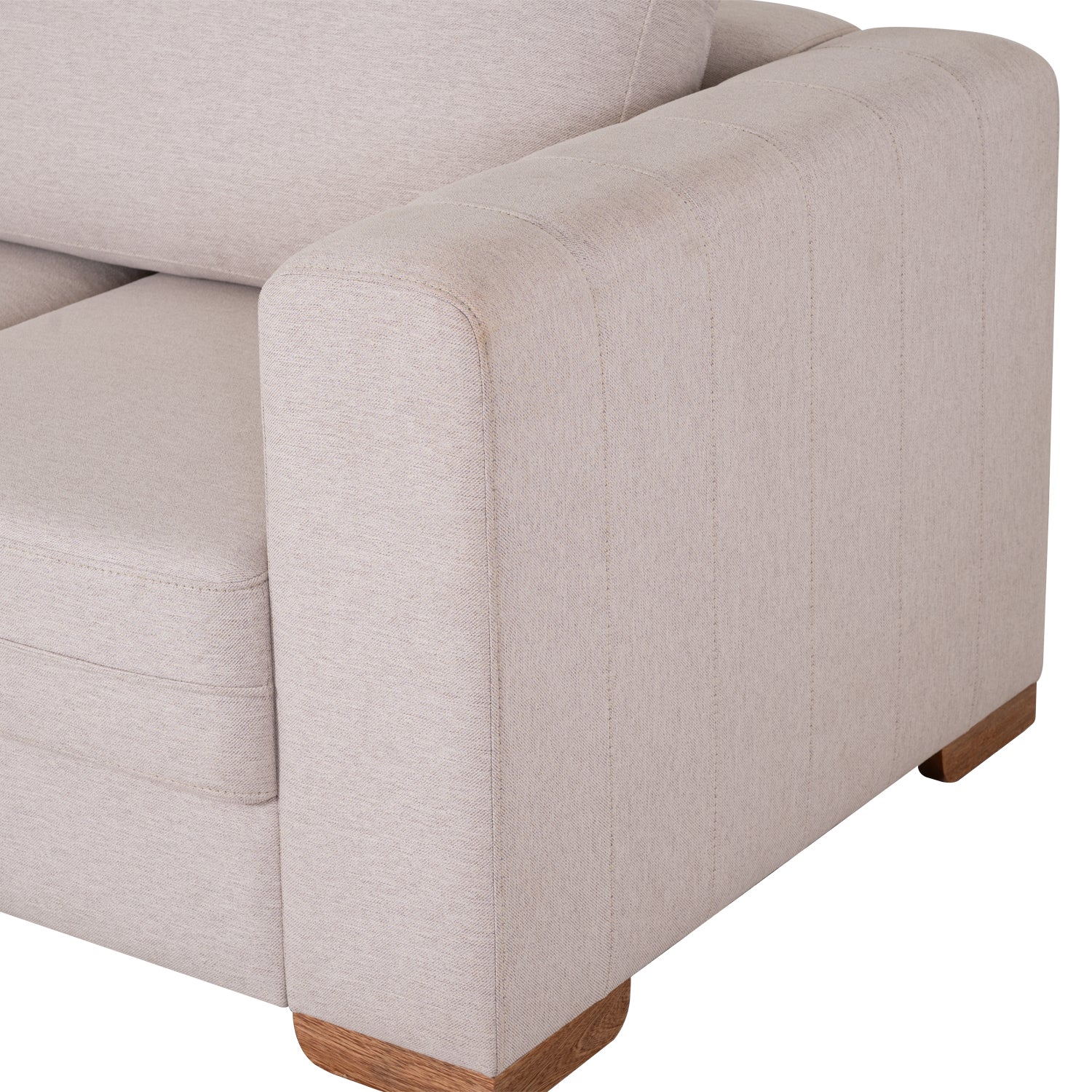 Sofá en L Ivory Lino Yorkhome Beige, Natural