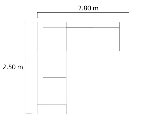 Sofá en L Ivory Lino Yorkhome Beige, Natural