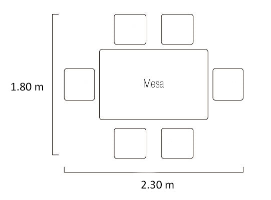 Comedor 6 Puestos Oddy Beige, Negro