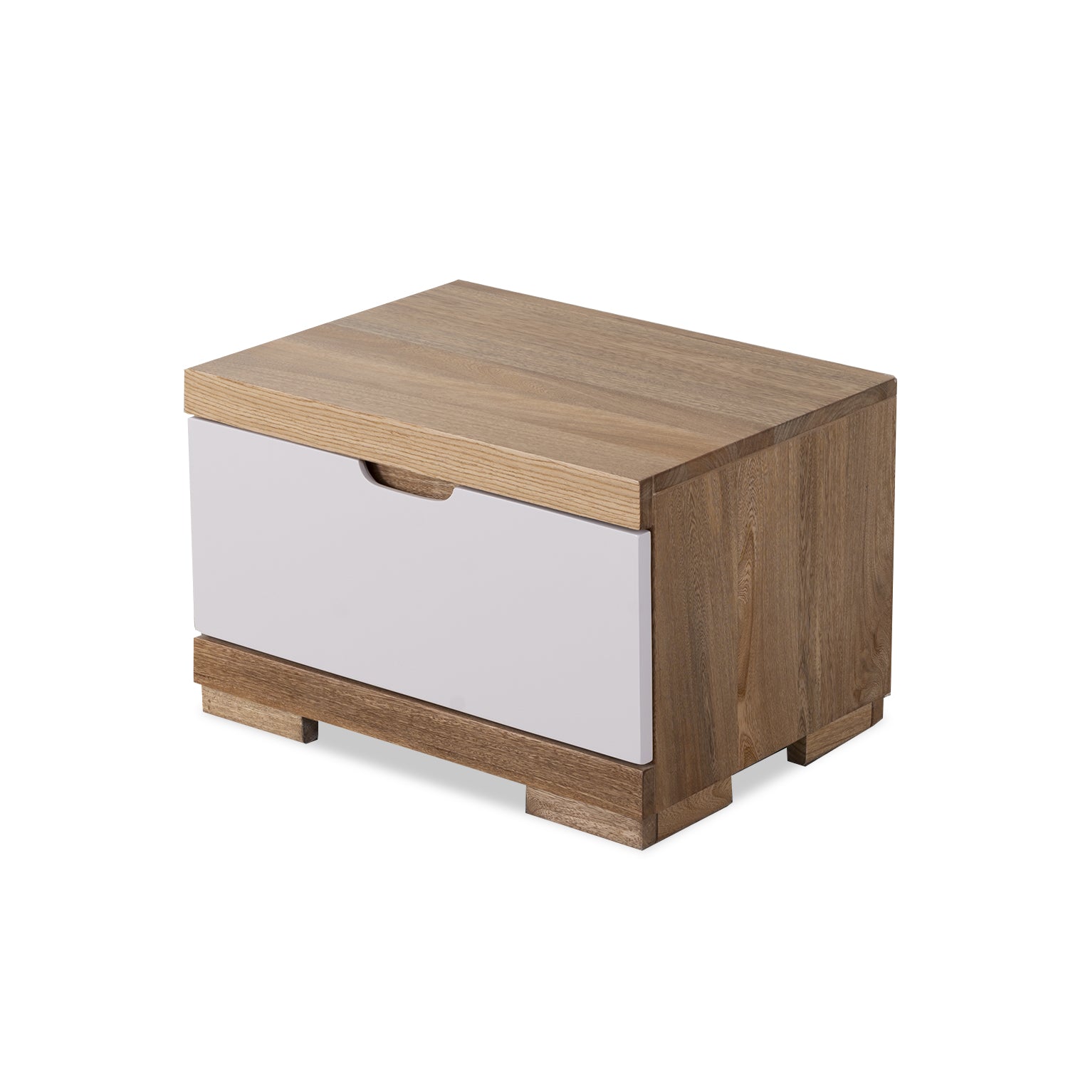 Mesa De Noche Darius Off White, Natural