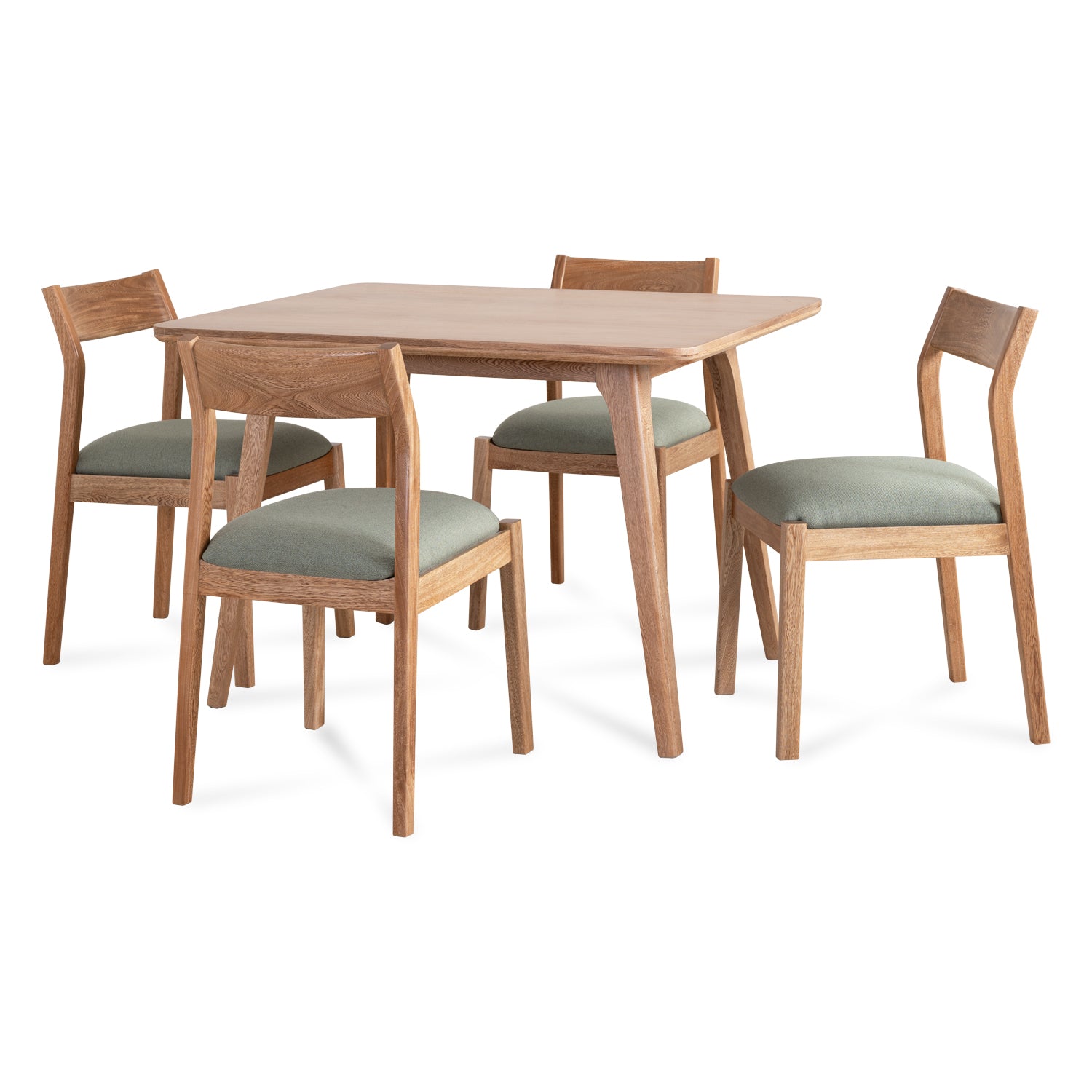 Comedor 4 Puestos Dalton Lino Verona Verde, Natural