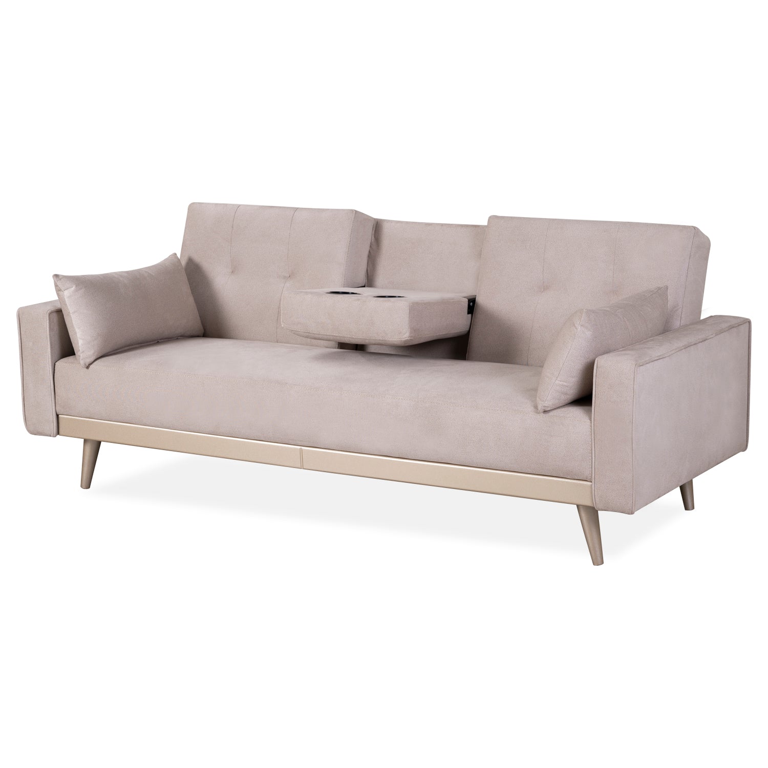 Sofá Cama Nova Velvet Ibiza Crudo, Champaña