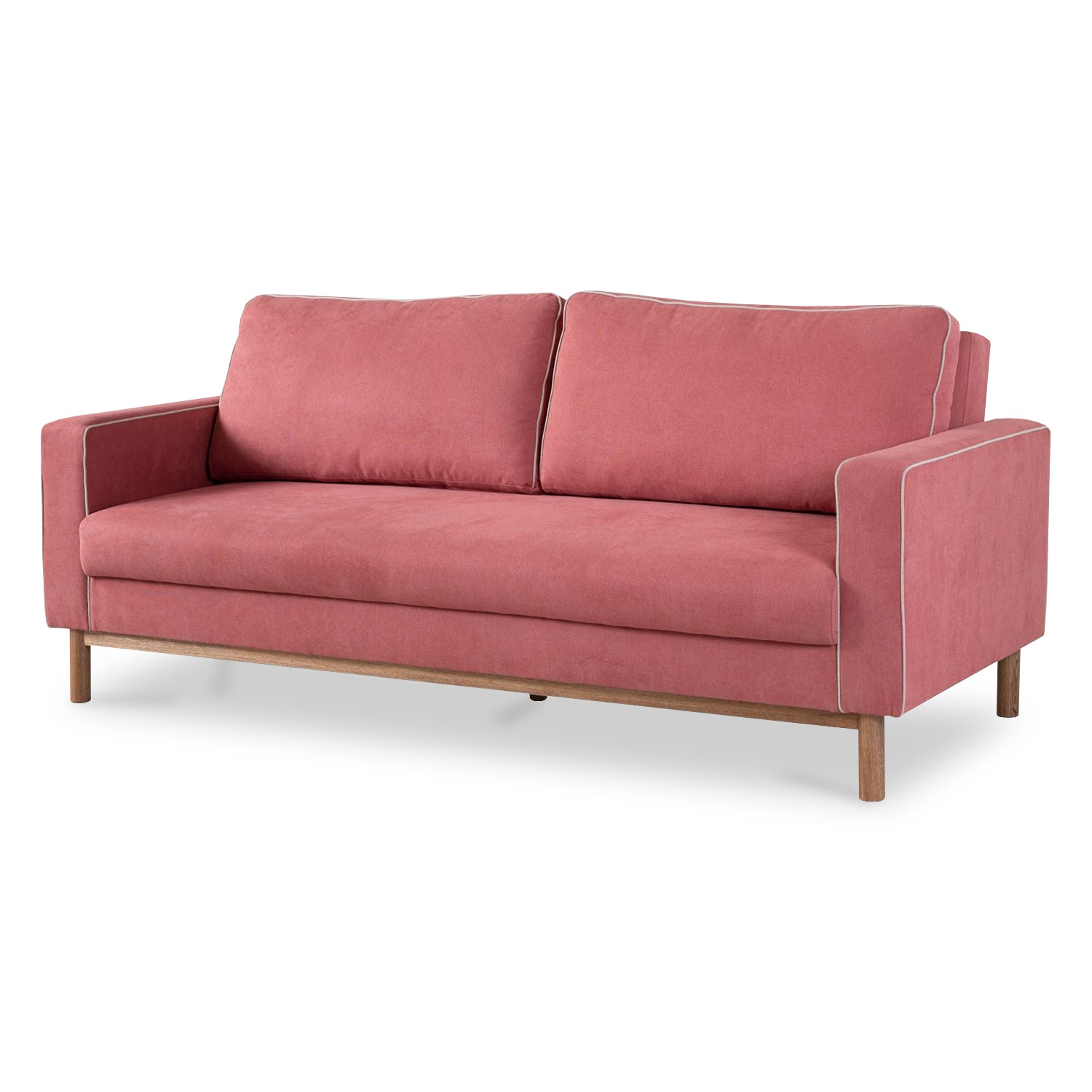 Sofá Cama Ted Microfibra Kazan Rosa, Natural