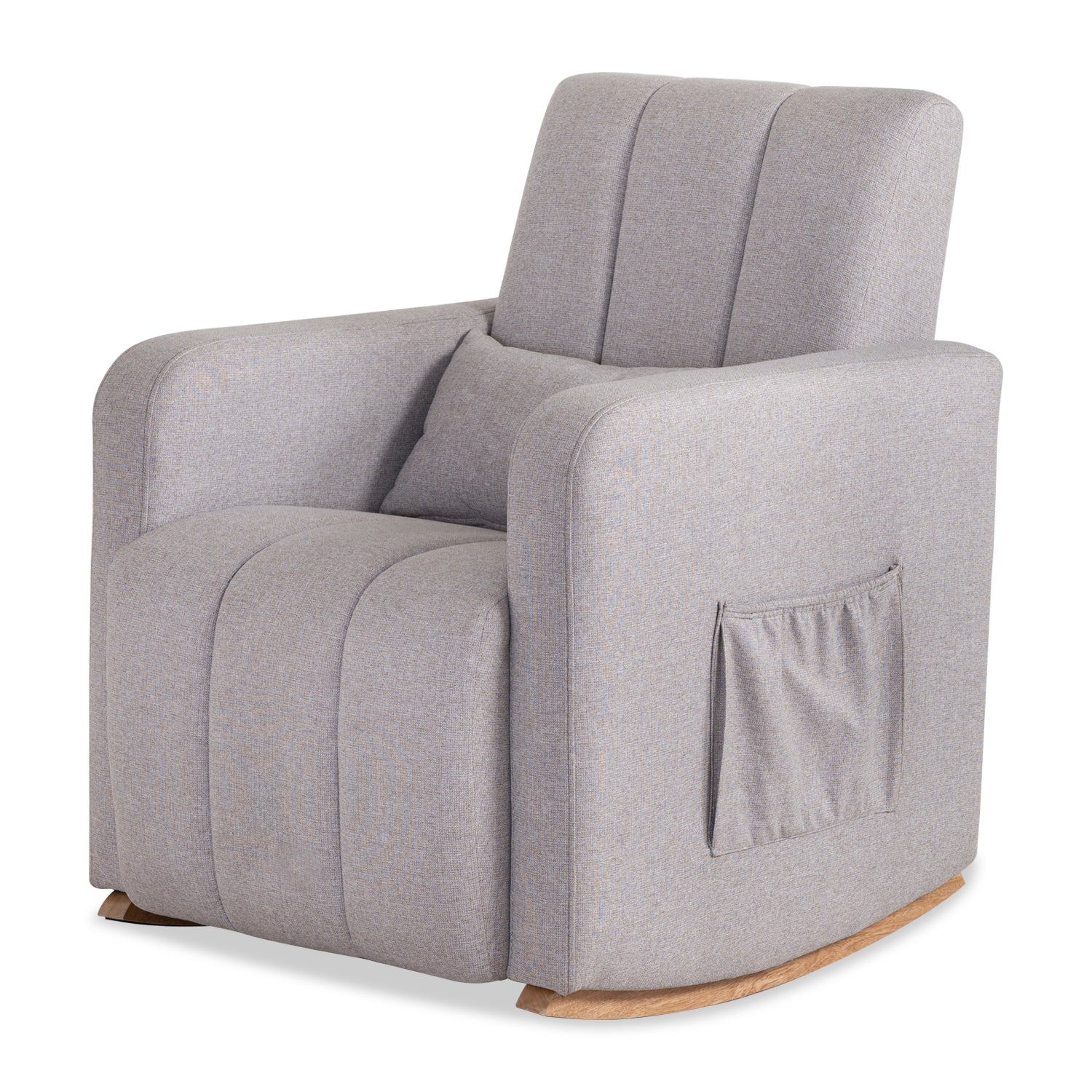 Poltrona Mecedora Clio Lino Klap Gris, Natural