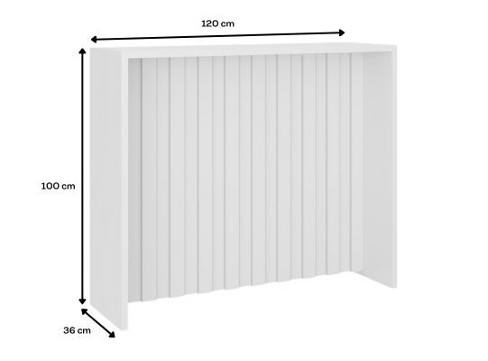 Mesa Barra Auxiliar Indy 120X100X36 Blanco