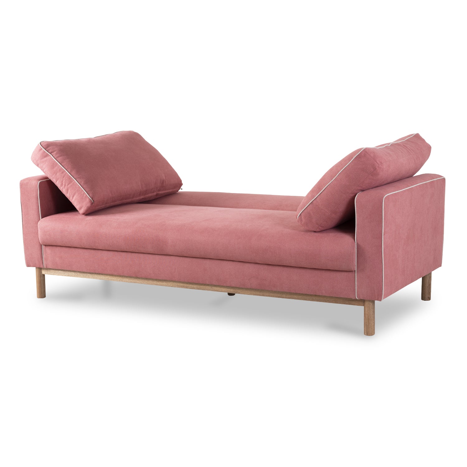 Sofá Cama Ted Microfibra Kazan Rosa, Natural