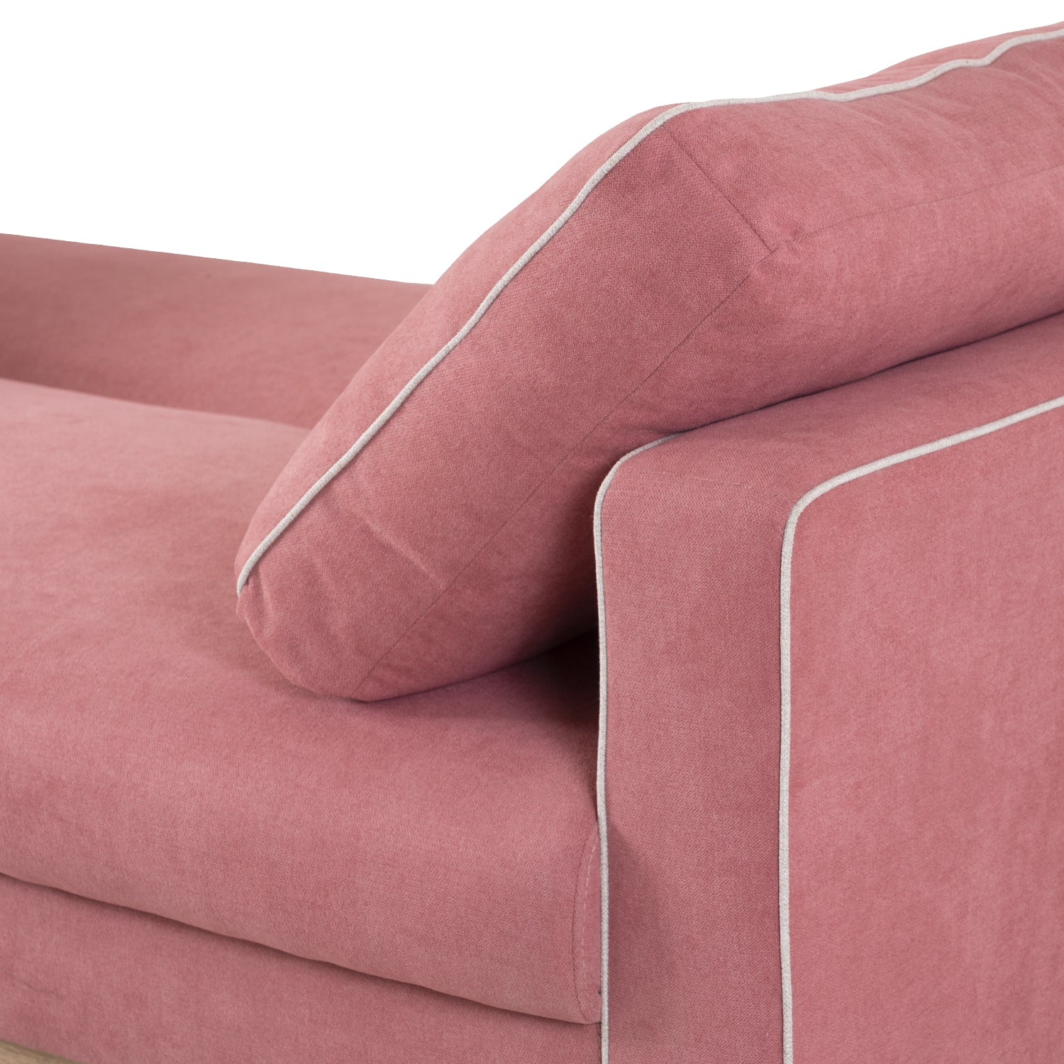 Sofá Cama Ted Microfibra Kazan Rosa, Natural